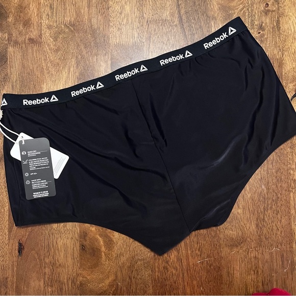 NWT Reebok Women's Black Swim Cheeky Boy Shorts XXL Quick Dry UPF 50+ - Picture 8 of 9